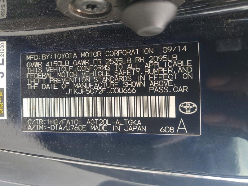 Aukcja sprzedaży 2015 Scion Tc, vin: JTKJF5C72FJ000666, numer aukcji: 56752696