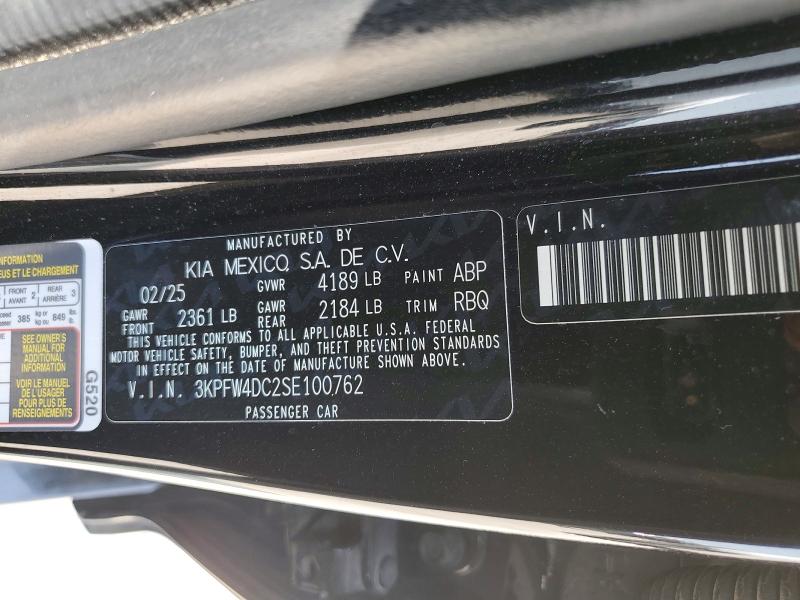 58946646 :رقم المزاد ، 3KPFW4DC2SE100762 vin ، 2025 Kia K4 مزاد بيع