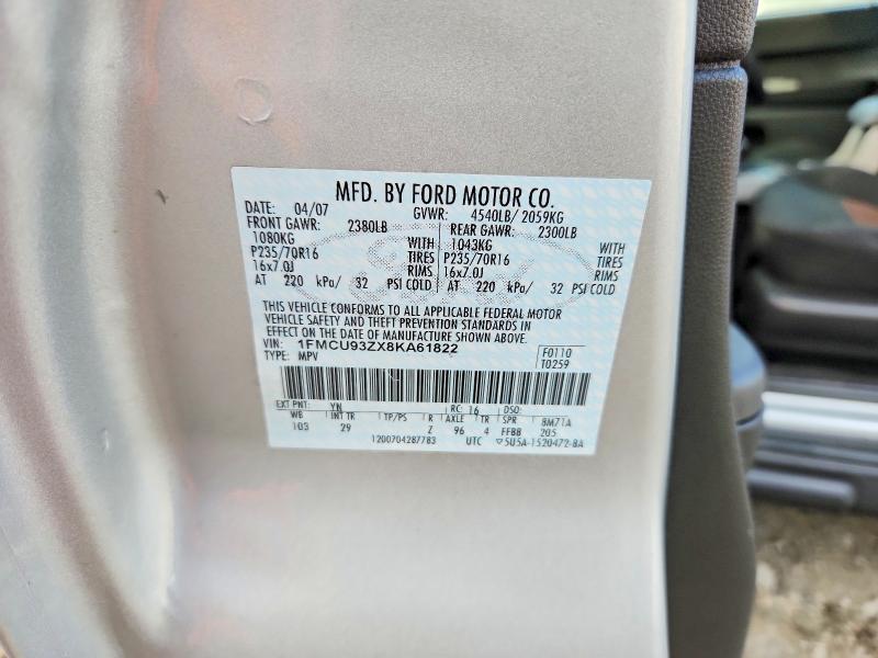 55963636 :رقم المزاد ، 1FMCU93ZX8KA61822 vin ، 2008 Ford Escape مزاد بيع