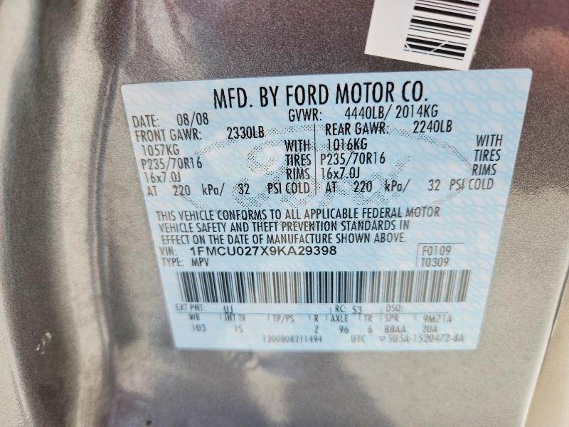 Продаж на аукціоні авто 2009 Ford Escape, vin: 1FMCU027X9KA29398, номер лоту: 57542766
