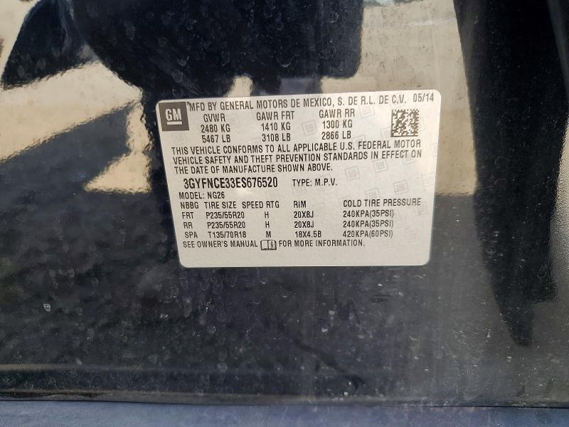 2014 Cadillac Srx მანქანა იყიდება აუქციონზე, vin: 3GYFNCE33ES676520, აუქციონის ნომერი: 55790596