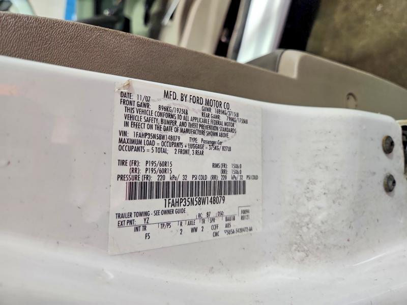 Aukcja sprzedaży 2008 Ford Focus, vin: 1FAHP35N58W148079, numer aukcji: 56433636