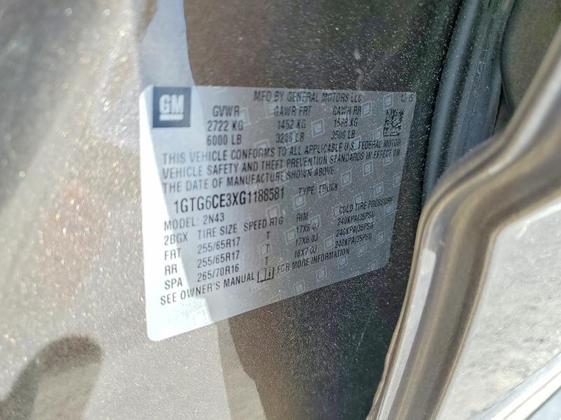 Aukcja sprzedaży 2016 Gmc Canyon, vin: 1GTG6CE3XG1188581, numer aukcji: 57785006