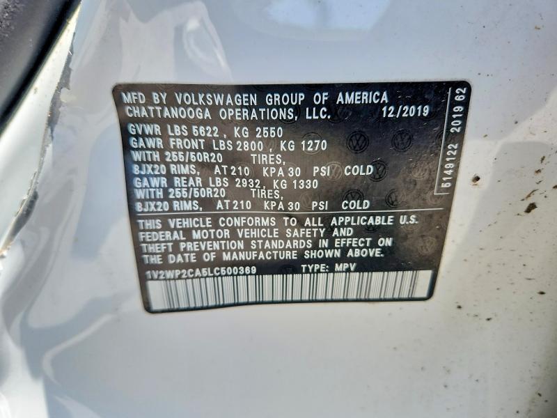 Aukcja sprzedaży 2020 Volkswagen Atlas, vin: 1V2WP2CA5LC500369, numer aukcji: 85628075