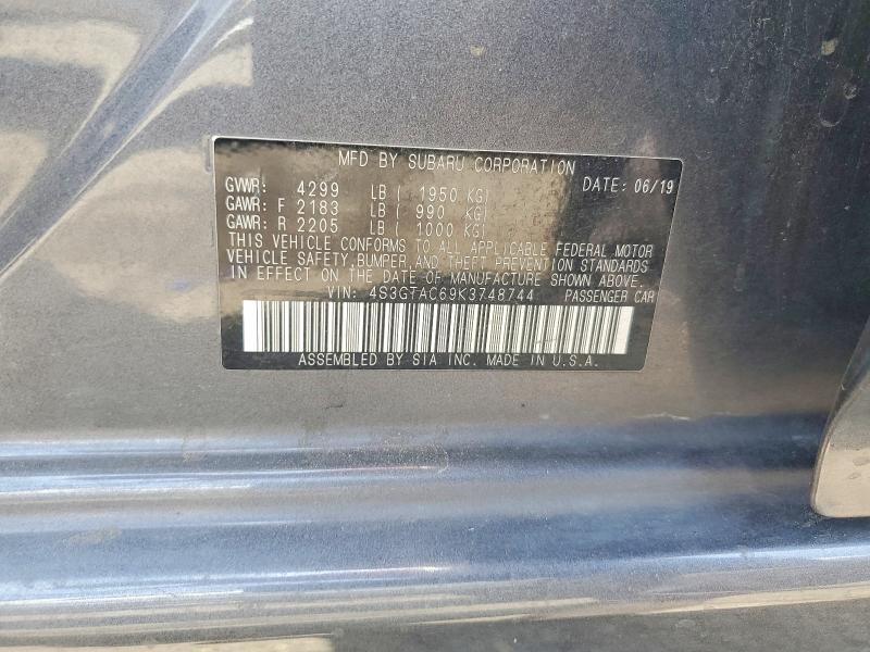 57566916 :رقم المزاد ، 4S3GTAC69K3748744 vin ، 2019 Subaru Impreza مزاد بيع