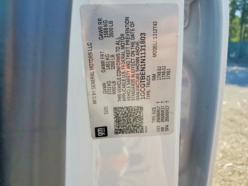 58308906 :رقم المزاد ، 1GCGTBEN1N1131803 vin ، 2022 Chevrolet Colorado مزاد بيع