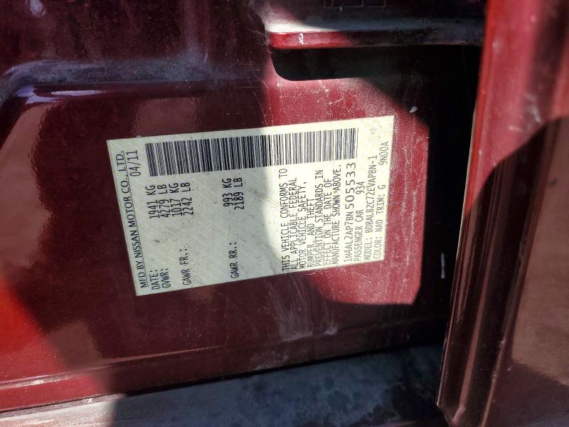 55881646 :رقم المزاد ، 1N4AL2AP7BN505533 vin ، 2011 Nissan Altima مزاد بيع