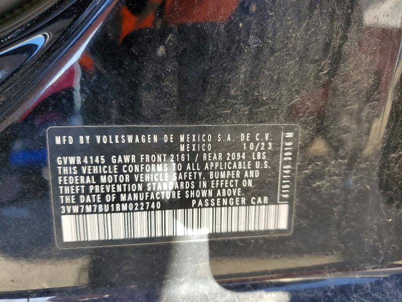 55545296 :رقم المزاد ، 3VW7M7BU1RM022740 vin ، 2024 Volkswagen Jetta مزاد بيع