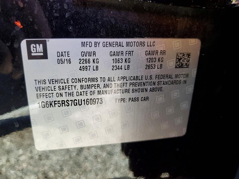56871376 :رقم المزاد ، 1G6KF5RS7GU160973 vin ، 2016 Cadillac Ct6 مزاد بيع