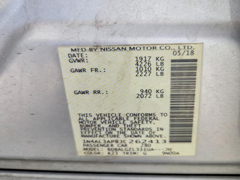 Продаж на аукціоні авто 2018 Nissan Altima, vin: 1N4AL3AP8JC262413, номер лоту: 58398816