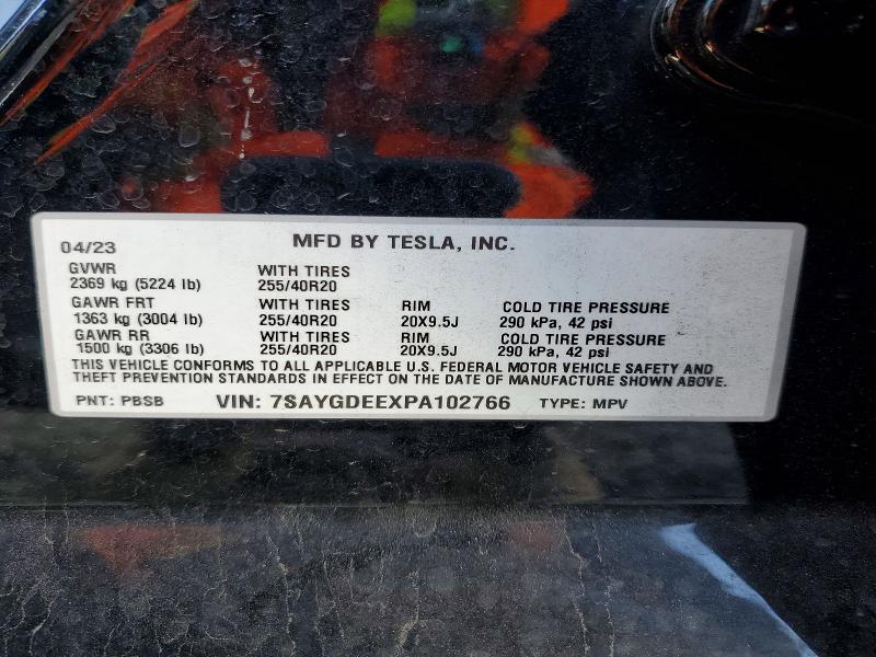 Продажа на аукционе авто 2023 Tesla Model Y, vin: 7SAYGDEEXPA102766, номер лота: 55467436