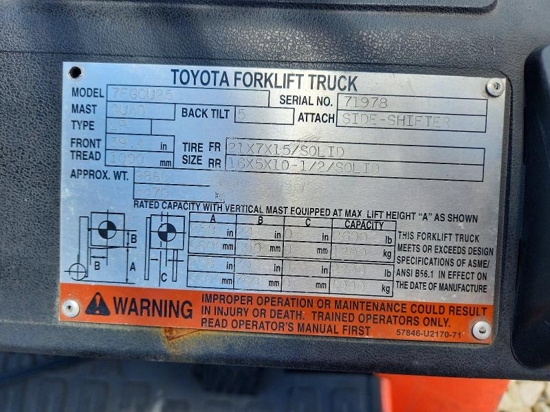 2019 Toyota Na-20 Forklift მანქანა იყიდება აუქციონზე, vin: 71978, აუქციონის ნომერი: 57749836