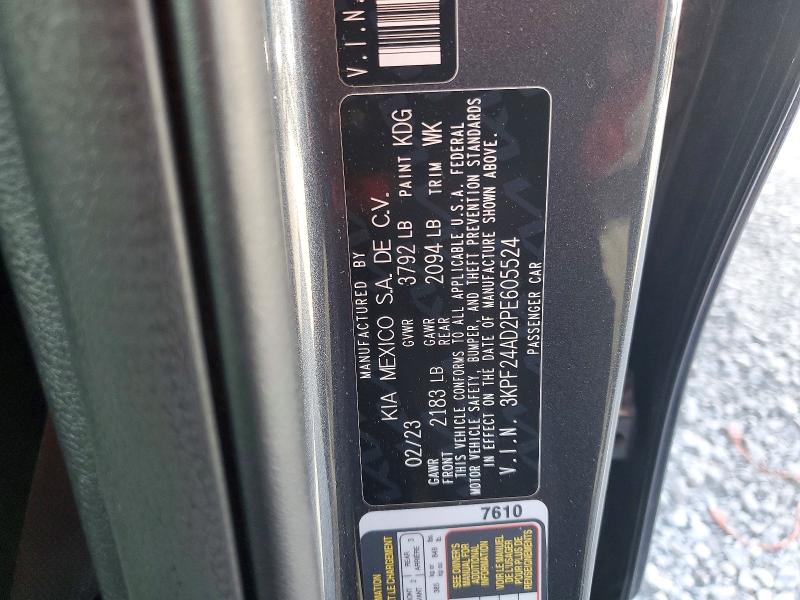 57369946 :رقم المزاد ، 3KPF24AD2PE605524 vin ، 2023 Kia Forte مزاد بيع