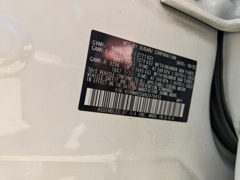Продажа на аукционе авто 2022 Subaru Ascent, vin: 4S4WMACDXN3470413, номер лота: 57859646