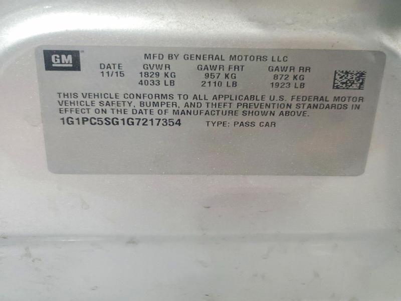 Продаж на аукціоні авто 2016 Chevrolet Cruze Limited, vin: 1G1PC5SG1G7217354, номер лоту: 57860026