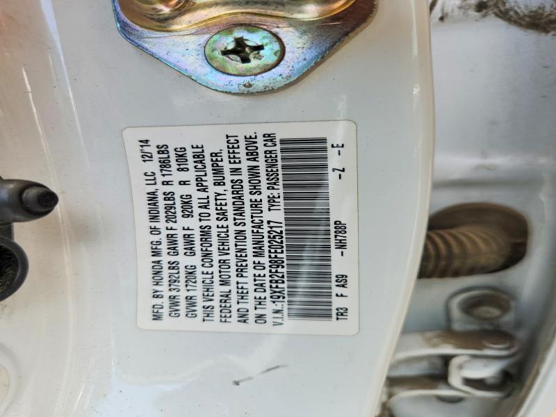 Aukcja sprzedaży 2015 Honda Civic, vin: 19XFB2F98FE025217, numer aukcji: 58983106