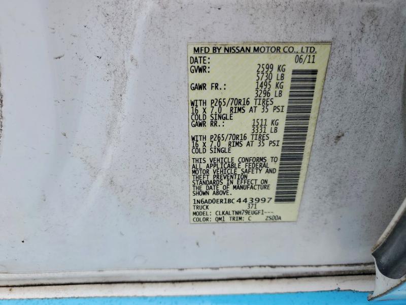 Aukcja sprzedaży 2011 Nissan Frontier, vin: 1N6AD0ER1BC443997, numer aukcji: 57688146