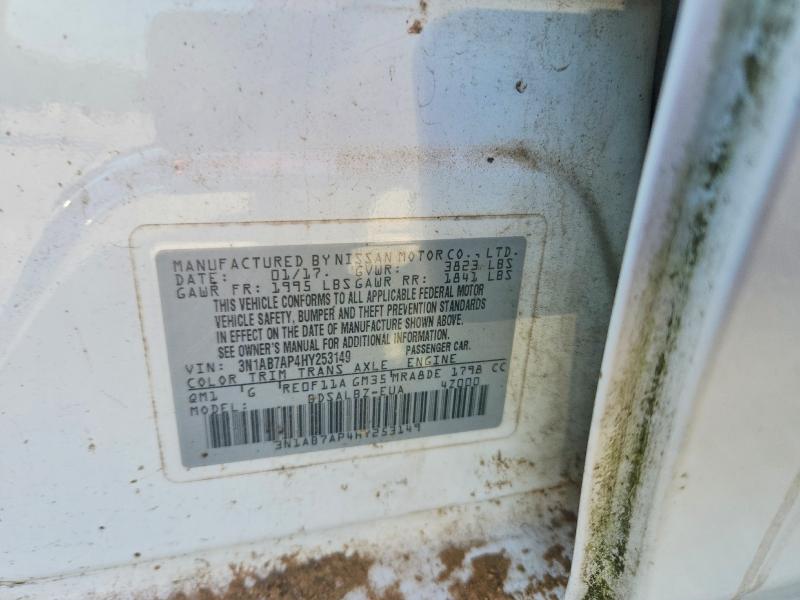 58302566 :رقم المزاد ، 3N1AB7AP4HY253149 vin ، 2017 Nissan Sentra مزاد بيع