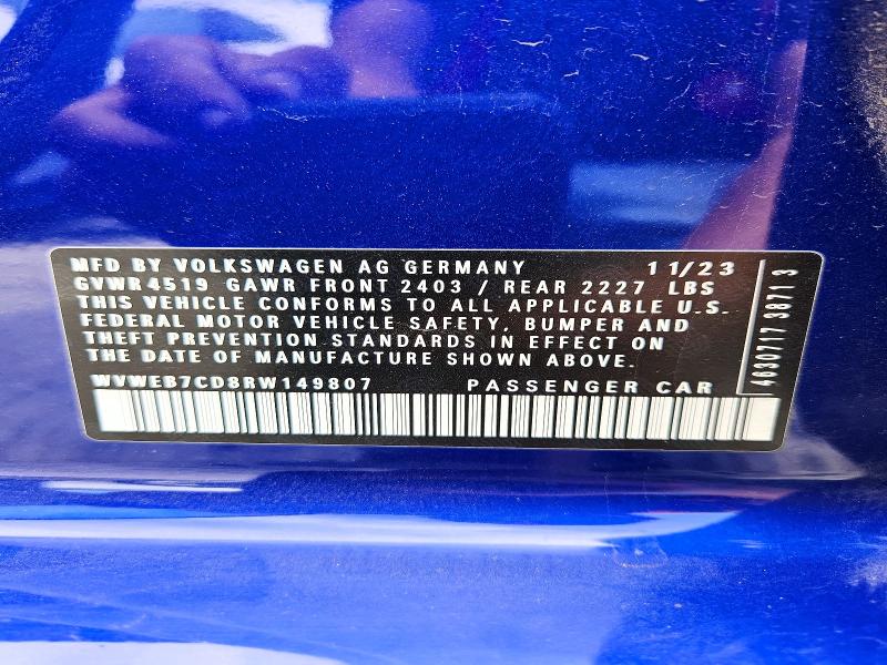 56186276 :رقم المزاد ، WVWEB7CD8RW149807 vin ، 2024 Volkswagen Golf R مزاد بيع