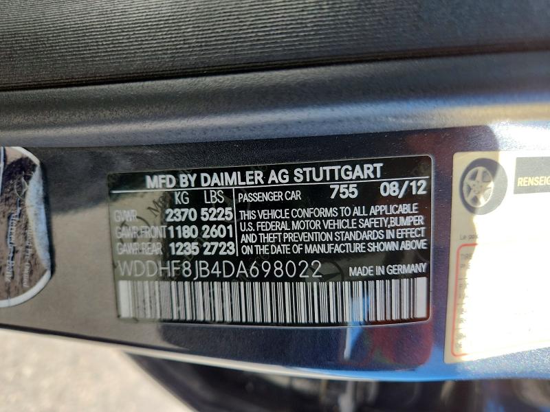 Aukcja sprzedaży 2013 Mercedes-benz E, vin: WDDHF8JB4DA698022, numer aukcji: 57309866