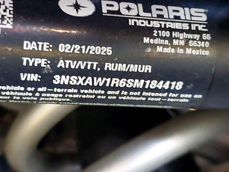 Aukcja sprzedaży 2025 Polaris Ranger, vin: 3NSXAW1R6SM184418, numer aukcji: 56934326
