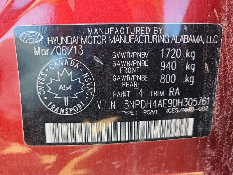 Aukcja sprzedaży 2013 Hyundai Elantra, vin: 5NPDH4AE9DH305761, numer aukcji: 57183906