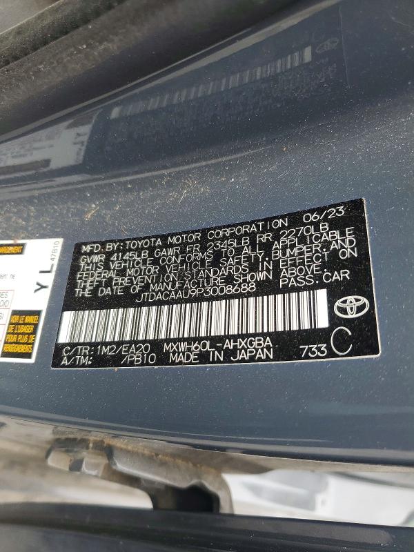 Aukcja sprzedaży 2023 Toyota Prius, vin: JTDACAAU9P3008688, numer aukcji: 56330266