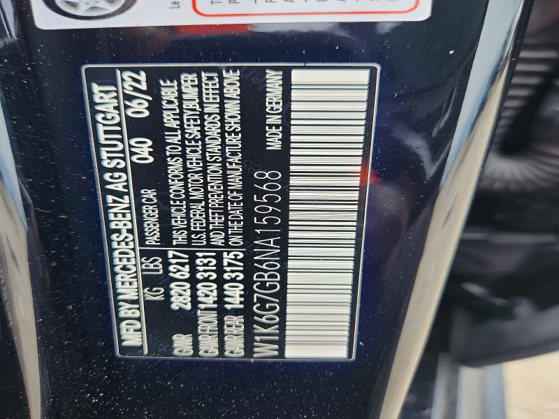 Продаж на аукціоні авто 2022 Mercedes-benz S, vin: W1K6G7GB6NA159568, номер лоту: 57262516