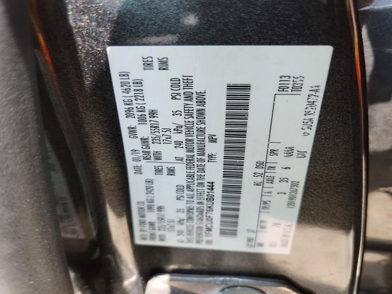 58803766 :رقم المزاد ، 1FMCU0F76KUB01444 vin ، 2019 Ford Escape مزاد بيع