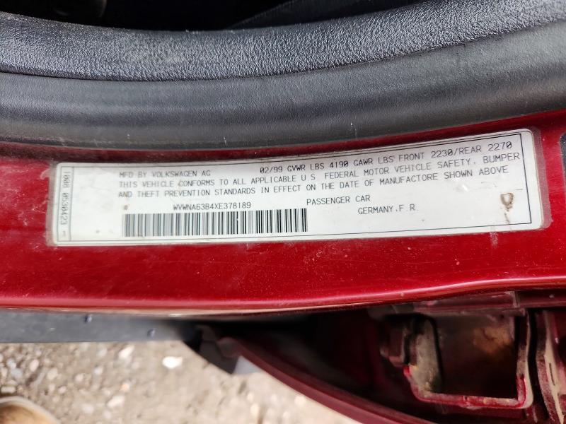 Продажа на аукционе авто 1999 Volkswagen Passat, vin: WVWNA63B4XE378189, номер лота: 55302566