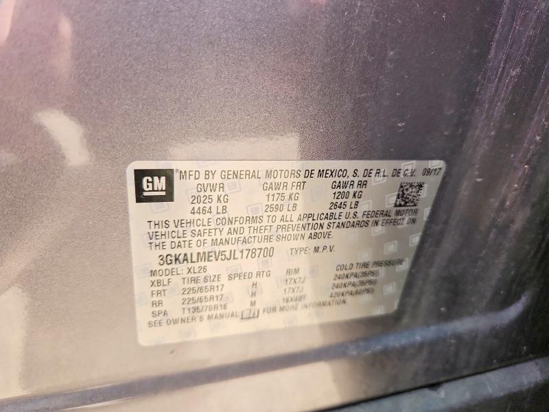 Aukcja sprzedaży 2018 Gmc Terrain, vin: 3GKALMEV5JL178700, numer aukcji: 59153866