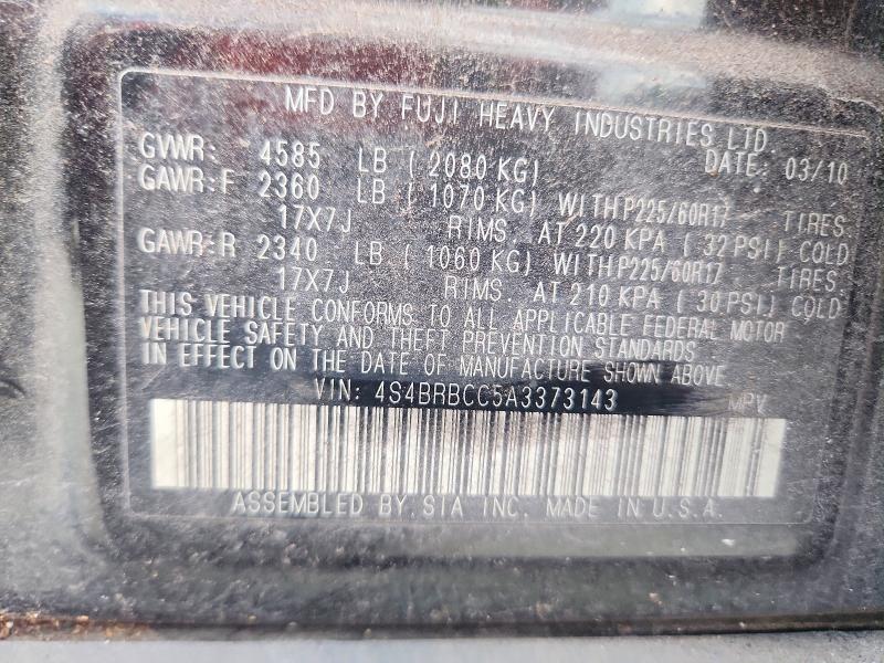 Продаж на аукціоні авто 2010 Subaru Outback, vin: 4S4BRBCC5A3373143, номер лоту: 58269266