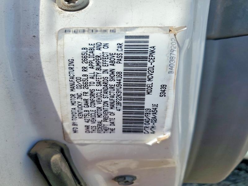 Aukcja sprzedaży 2000 Toyota Camry, vin: 4T1BF22K9YU944168, numer aukcji: 57568826