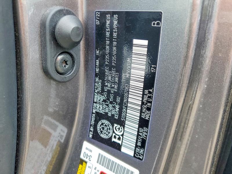 Продажа на аукционе авто 2022 Toyota Sienna, vin: 5TDGSKFC2NS067063, номер лота: 52519336