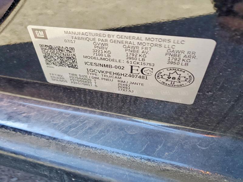 Aukcja sprzedaży 2017 Chevrolet Silverado, vin: 1GCVKPEH6HZ407481, numer aukcji: 55745886