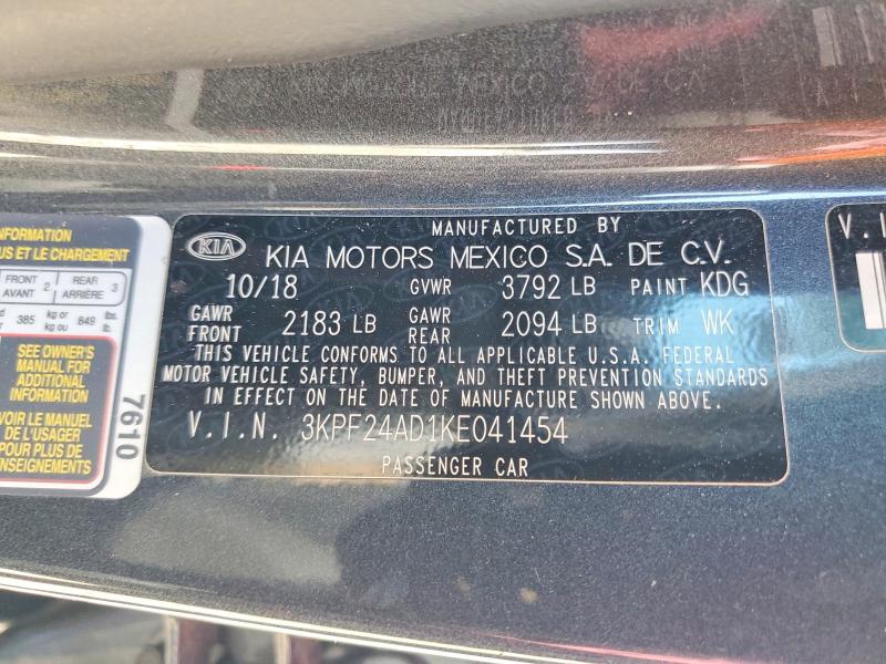 Продажа на аукционе авто 2019 Kia Forte, vin: 3KPF24AD1KE041454, номер лота: 55570536