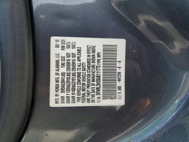 Продажа на аукционе авто 2010 Honda Odyssey, vin: 5FNRL3H28AB111775, номер лота: 56520226