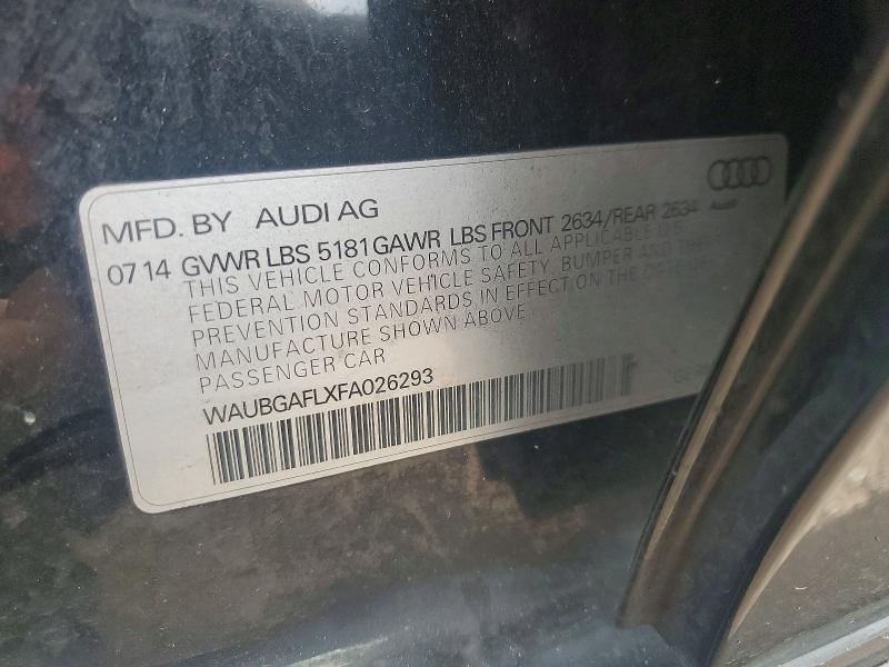 2015 Audi S4 მანქანა იყიდება აუქციონზე, vin: WAUBGAFLXFA026293, აუქციონის ნომერი: 55801786