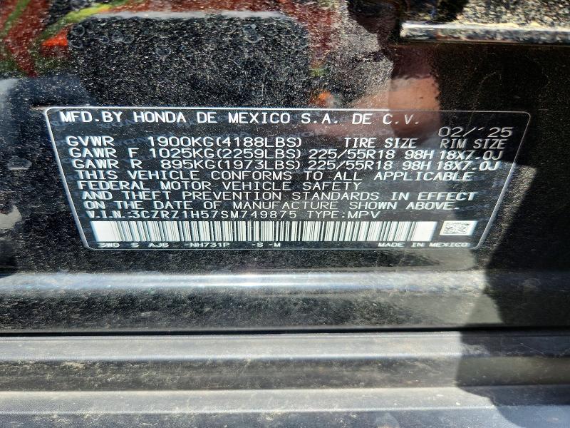 55603906 :رقم المزاد ، 3CZRZ1H57SM749875 vin ، 2025 Honda Hr-v مزاد بيع