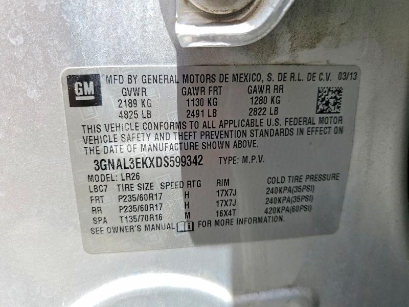 Продажа на аукционе авто 2013 Chevrolet Captiva, vin: 3GNAL3EKXDS599342, номер лота: 56479896