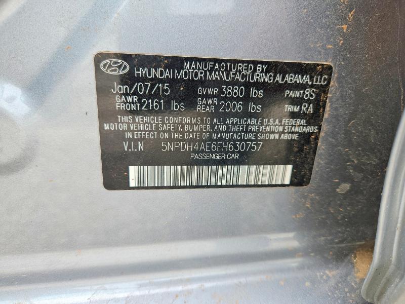 Продаж на аукціоні авто 2015 Hyundai Elantra, vin: 5NPDH4AE6FH630757, номер лоту: 58767616
