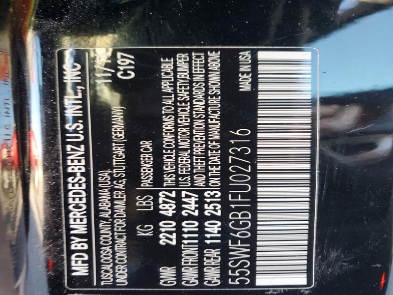 Aukcja sprzedaży 2015 Mercedes-benz C, vin: 55SWF6GB1FU027316, numer aukcji: 56275296
