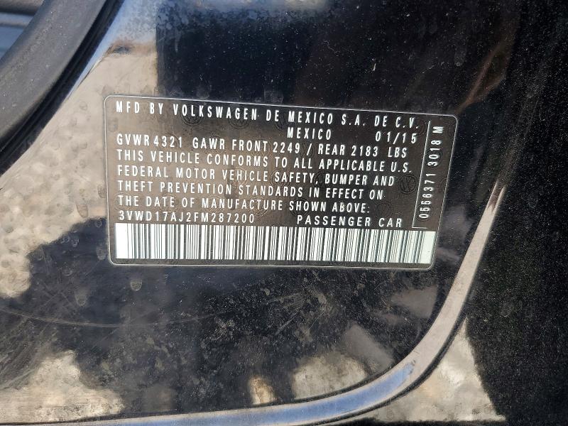Продаж на аукціоні авто 2015 Volkswagen Jetta, vin: 3VWD17AJ2FM287200, номер лоту: 57195706