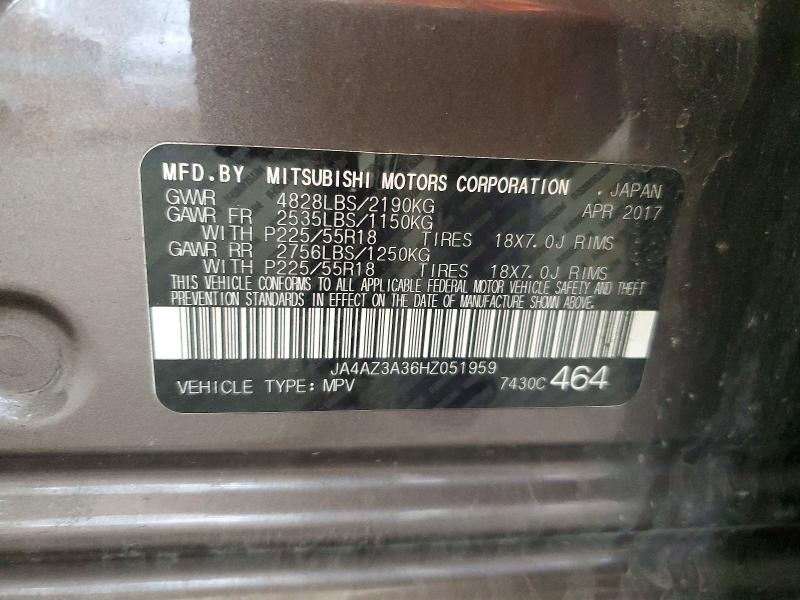 Aukcja sprzedaży 2017 Mitsubishi Outlander, vin: JA4AZ3A36HZ051959, numer aukcji: 57532876