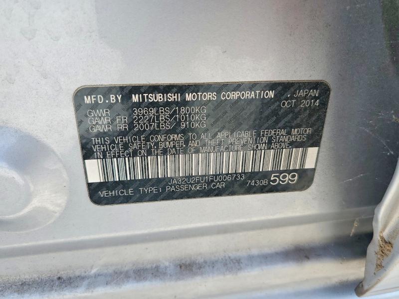 Продажа на аукционе авто 2015 Mitsubishi Lancer, vin: JA32U2FU1FU006733, номер лота: 59076576