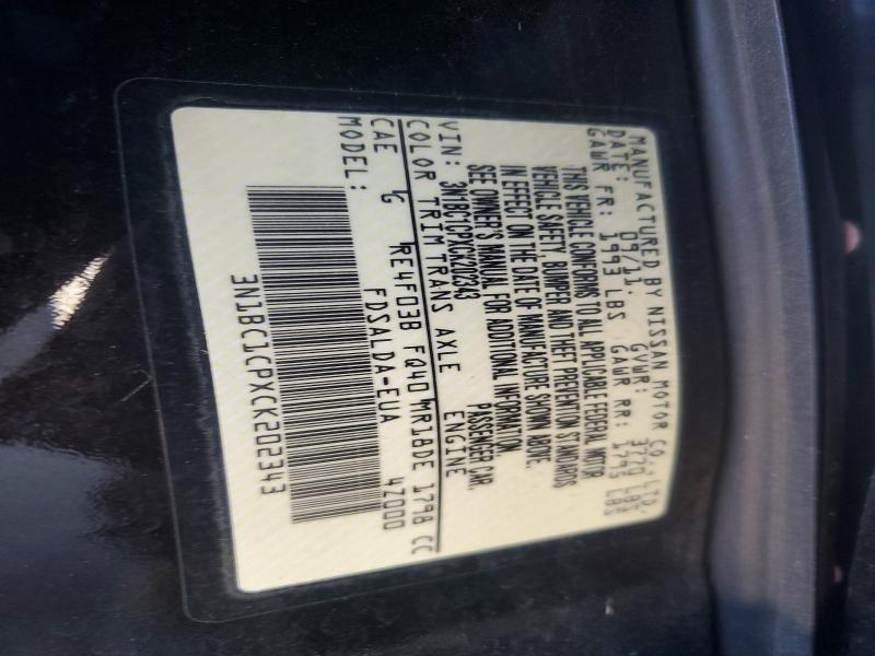 55244596 :رقم المزاد ، 3N1BC1CPXCK202343 vin ، 2012 Nissan Versa مزاد بيع