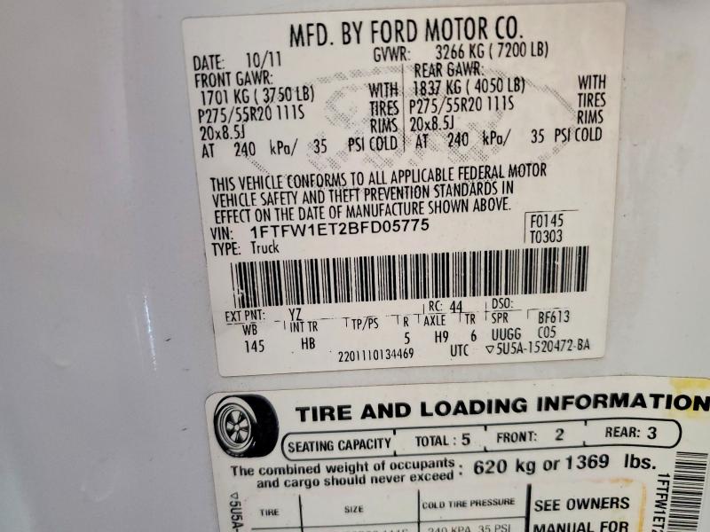 Aukcja sprzedaży 2011 Ford F150, vin: 1FTFW1ET2BFD05775, numer aukcji: 55846676