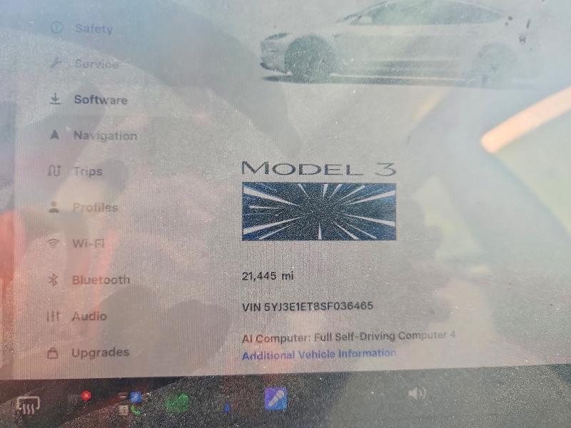 Aukcja sprzedaży 2025 Tesla Model 3, vin: 5YJ3E1ET8SF036465, numer aukcji: 58725236