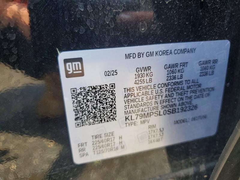 Aukcja sprzedaży 2025 Chevrolet Trailblazer, vin: KL79MPSL0SB192326, numer aukcji: 56709536