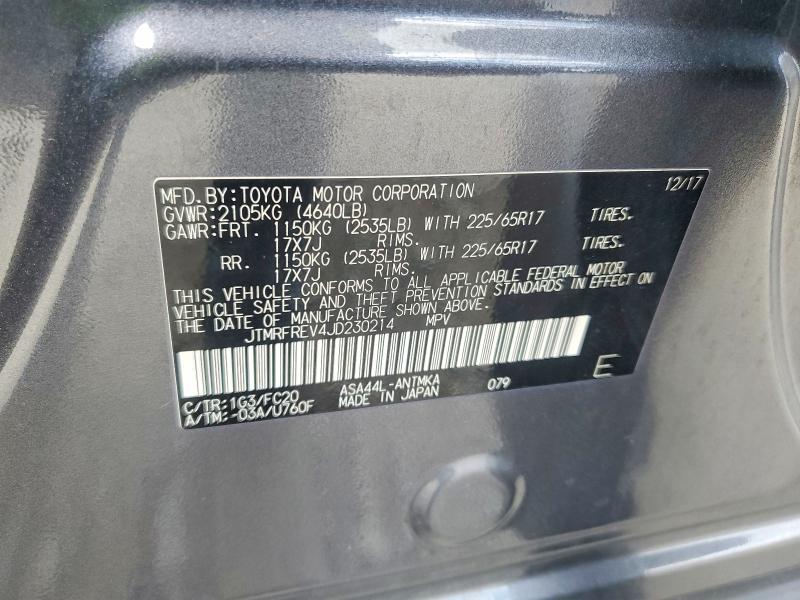 Aukcja sprzedaży 2018 Toyota Rav4, vin: JTMRFREV4JD230214, numer aukcji: 56104146